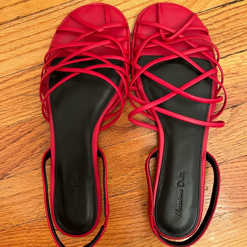 Massimo Dutti Red Women's Strappy Sandals